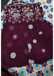 Elegant Purple Blouse with Silver Embellishment