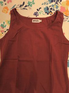 Rust Sleeveless Cotton Top