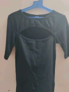 Black Cutout T-Shirt