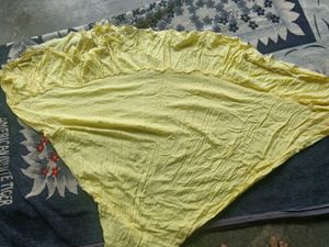 Yellow Anarkali Kurta with Mirror Work