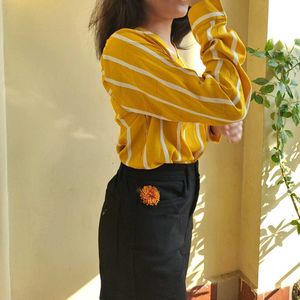 Striped Yellow Blouse - Stylish and Fun