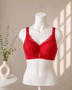 Elegant Red Lace Bra