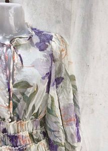 Sheer Floral Print Mini Dress