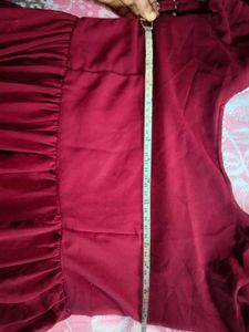 Elegant Red Anarkali Suit Set / three piece sui