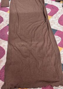 Ribbed Knit Long Sleeve Dress