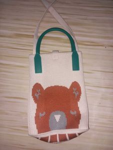 Cute Bear Knit Tote Bag