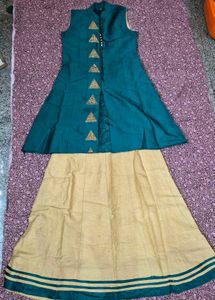 Teal Kurta Set with Palazzo Pants