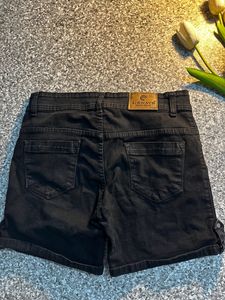 Black Denim Shorts