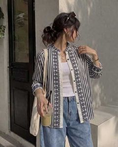 Korean Pinterest Premium Satin Embroidery Shirt