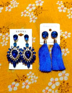 Royal Blue Statement Earrings Combo