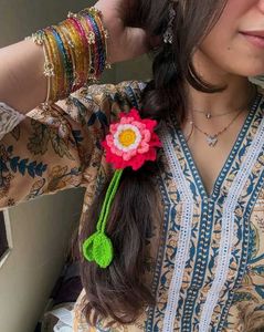 Crochet Lotus Flower Hair Tie 🪷