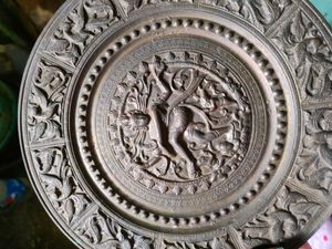 Antic Bronze Haevy Nataraj Wall Hanging With Beaut