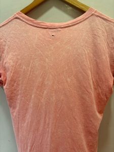 Coral Ombre V-Neck T-Shirt