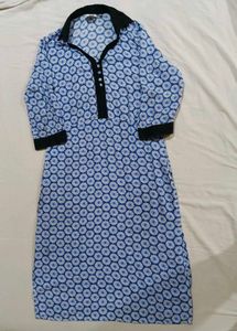 Floral Print Collar Kurta