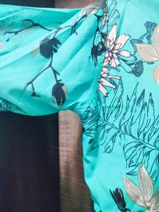 Pretty Aqua Blue Ladies Knee Length Kurta