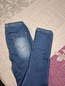 High-Waisted Button-Up Blue Jeans