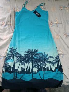 Tropical Palm Print Dress