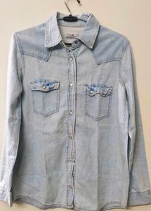 Light Blue Denim Collared Shirt