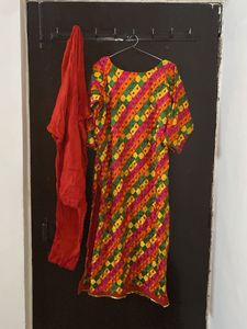 Vibrant Phulkari Kurta Set