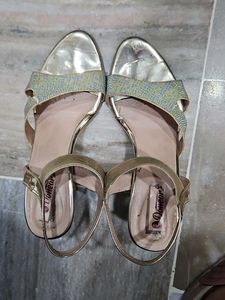 Gold Sparkly Heeled Sandals