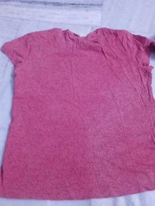 Pink Textured T-Shirt