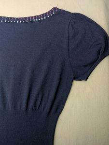 Y2K Purple Fitted Pleated Waist Top