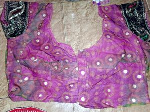 Stunning Purple Embroidered Saree with blouse