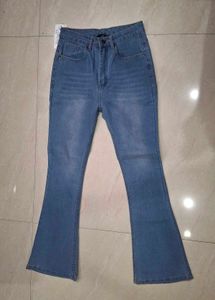 Women's Flared Blue Denim Jeans