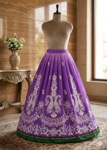 Purple Embroidered Skirt