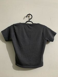 Dark Grey Square Neck Crop Top