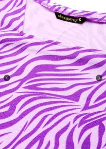 Purple Zebra Print Long Sleeve Top
