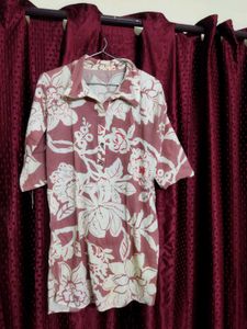 Floral Print Button-Up Tunic Top
