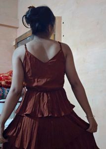 Chic Rusty Orange Tiered Dress