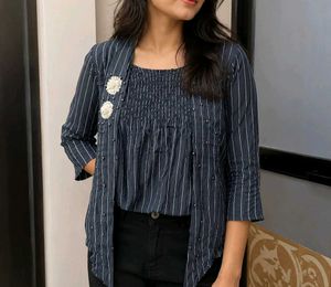 Striped top with Embellishments