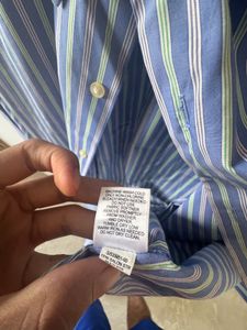 Banana Republic Blue Striped Men's Shirt