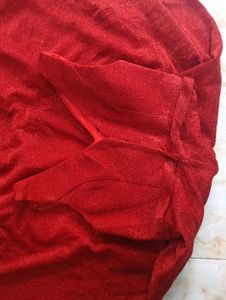 Sparkling Red V-Neck Maxi Dress