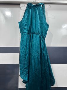 Elegant Teal Halter Dress