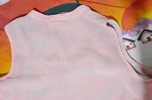 Peach Sleeveless Kurta