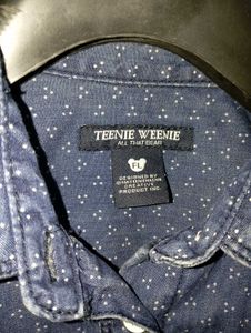 TEENIE WEENIE Blue Denim Shirt with Subtle Pattern
