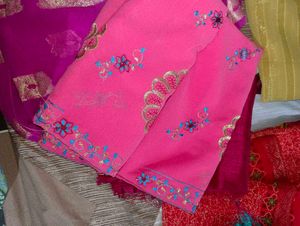 Vibrant Pink Embroidered Saree