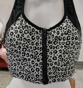 ELITE Plus Size Monochrome Printed Front-Zip Sport