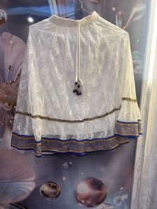 Royal Blue Textured Kurta Top
