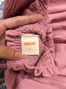Pink preppy off shoulder top