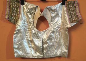 SILVER SHINY PARTYWEAR BLOUSE