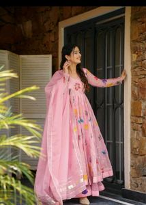 Pastel pink anarkali
