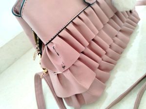 Fancy Hand /Shoulder Bag/Purse With Poppom &amp; Strap