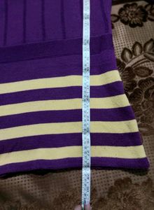 Purple Knit Sweater with Button Detail