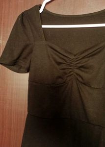 Black Midi Dress with Slit