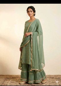 Elegant Sage Green Kurta Set with Dupatta