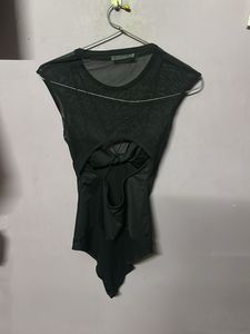 Sheer Black Bodysuit backless